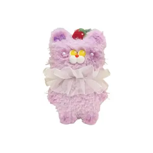 Плюшевая кукла Creative Lace Turtleneck Bear высотой 15 см LEVENKENESS, фиолетовый