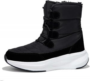 Мужские и женские зимние снегоступы, водонепроницаемые, с теплой флисовой подкладкой, зимние походные ботинки до щиколотки, противоскользящие, подходят для холодной погоды, прогулок, работы и спорта Generic, черный