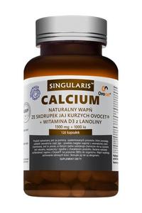 Singularis, Calcium натуральный кальций из скорлупы куриных яиц + витамин D3 из ланолина, биологически активная добавка, 120 капсул