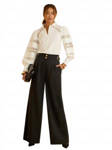 Love & roses Широкие брюки в черном цвете