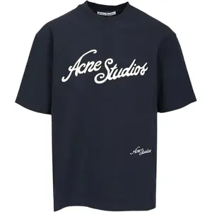 Футболка с вышитым логотипом Acne Studios, синий