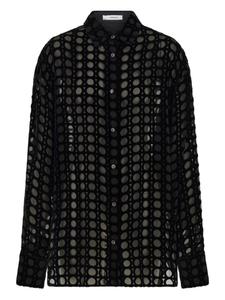 Ferragamo бархатная рубашка в технике деворе, черный