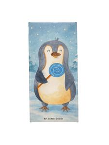 Mr. & Mrs. Panda Пляжное полотенце с изображением пингвина и леденца, без слогана, ледяного синего цвета