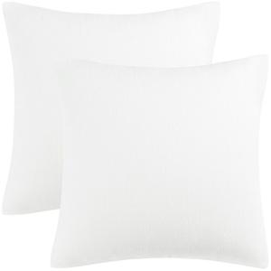 Набор из 2 мягких водоотталкивающих наволочек из синели, размеры 18x18 дюймов PiccoCasa, белый