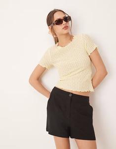 Футболка AWARE с фактурным рисунком для младенцев бледно-желтого цвета