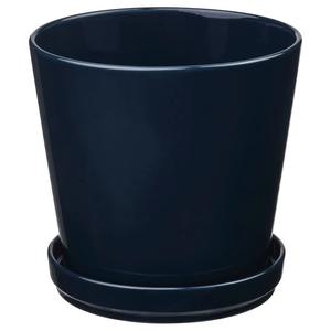 Горшок для растений с блюдцем KLOTLÖNN IKEA, 19 см, цвет in/outdoor/black-blue