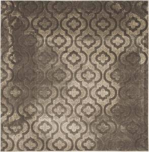 Ковер SAFAVIEH, 201 x 201 см, Porcello Collection - квадратный, Grey & Dark Grey, марокканский дизайн Quatrefoil с эффектом потертости, без линьки и простой в уходе, идеален для помещений с высокой проходимостью в гостиной, спальне (PRL7734A)
