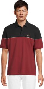 Поло Armani Exchange Script Logo Colorblock Polo, цвет Deep Navy/Pomegranat