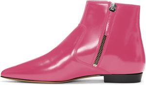 Женские формальные туфли-лодочки XYD с закрытым носком, низким каблуком и застежками-молниями с двух сторон, ботильоны для офиса, Fuchsia