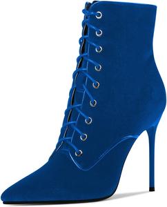 Женские босоножки YDN с острым носком и шнуровкой, ботильоны на высоком каблуке-стилет, с молнией, противоскользящие, модные, для вечеринок и танцев, размер 4-15 US, Royal Blue