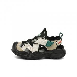 Сандалии детские, противоскользящие, устойчивые к истиранию и ударам Jeep, черный/хаки/коричневый