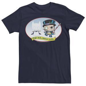 Мужская футболка DC Comics The Penguin Jingle Bells Batman Smells Christmas Футболка, Синяя Licensed Character, синий