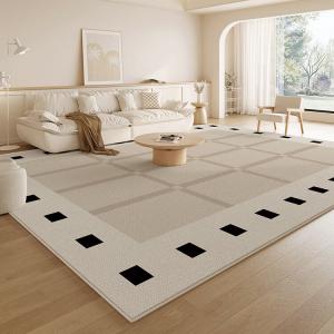 Budis Ковер 240х340 см для гостиной, светлый люкс в кремовых тонах, водостойкий, моющийся, китайский плюш, утолщенный