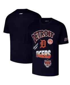 Мужская футболка Detroit Tigers Turn It Up с заниженным плечом в темно-синем цвете Pro Standard