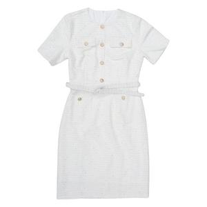 Женское твидовое платье-футляр с коротким рукавом и поясом Inspire Chic