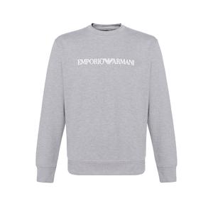 Свитшот из смесовой ткани с логотипом EMPORIO ARMANI, серый