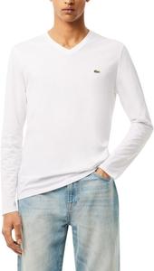 Мужская футболка Lacoste с длинным рукавом и V-образным вырезом, White