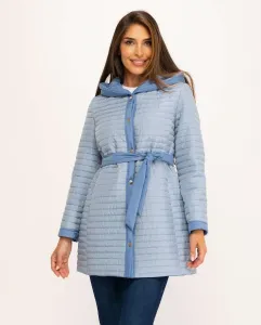 Женская парка с капюшоном и ремнем Fsh, светло-голубой