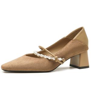 GOSO Женские туфли Мэри Джейн с массивным каблуком цвета хаки, цвет Khaki