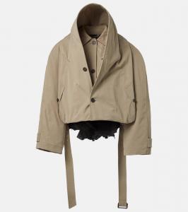 Деконструированное хлопковое тренчкот Balenciaga, Dark Beige