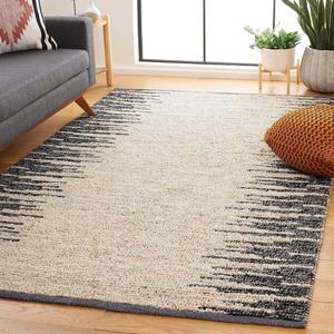 Ковер SAFAVIEH, 183 x 275 см, Natural Fiber Collection, Bleach & Black, ручной работы в стиле бохо из джута и шерсти, идеально для гостиной, спальни, столовой (NF953B-6)