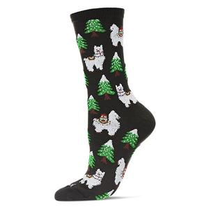 Носки Llama trees holiday crew Memoi, Black