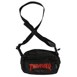 Полиэстеровая поясная сумка унисекс черная красная Thrasher