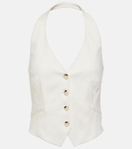 Жилет Arabella с воротником-халтер из льняной смеси Veronica Beard, Off-White