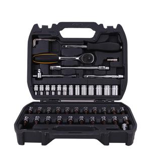 Набор головок серии Deli 6,3 мм, ключ с храповым механизмом, комбинированный набор инструментов для ремонта автомобилей, набор из 46 предметов DL1046