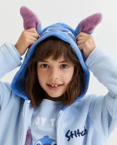 Детский полосатый халат Stitch Cotton Juice, темно-синий