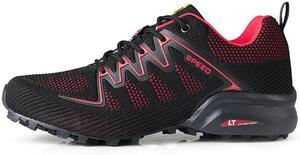 Мужские походные кроссовки легкие для улицы - дышащие противоскользящие обувь для прогулок, тренировок, трекинга, кемпинга и повседневной носки Qacksv, красный