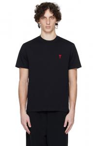 Черная хлопковая футболка Ami de Coeur AMI Paris