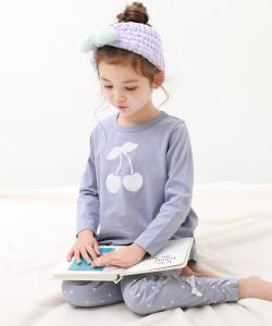 Детская пижама с длинными рукавами и ленточной отделкой, 100% хлопок, коллекция осень/зима 2025 Devirock, цвет 010-Cherry 2-G Blue