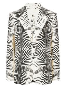 Пиджак с леопардовым принтом Roberto Cavalli, черный