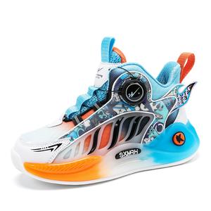 Кроссовки для бега для детей с противоскользящей амортизацией, износостойкими, дышащими и износостойкими подошвами Binary, белый/синий/оранжевый