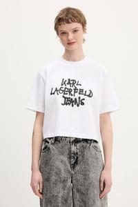 Хлопковая футболка Karl Lagerfeld Jeans, белый