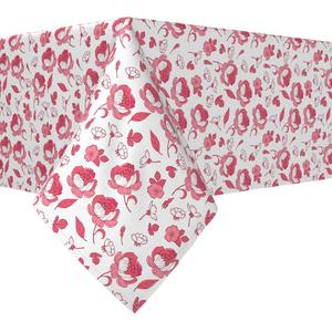 Прямоугольная скатерть, 100 % хлопок, 52x104 дюйма, розовый цветочный дизайн.