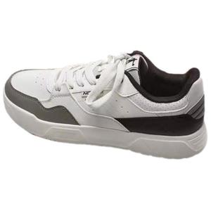 Амортизирующие износостойкие низкие скейтбордские кроссовки мужские бело-коричневые QIAODAN