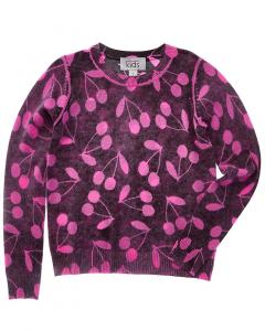 Осенний кашемировый свитер с принтом вишни из смеси шерсти и кашемира Autumn Cashmere, красный