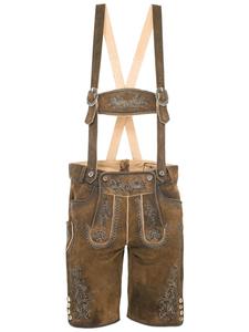 Кожаные брюки LUDWIG в крапинку, средне-коричневого цвета Gwandler