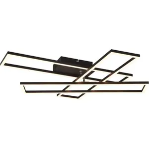 Светодиодный потолочный светильник CLAUDIA, потолочная или настенная лампа с поворотными и регулируемыми светодиодными модулями CCT LED-панель 1 шт. цвет света 2700-6500 Кельвин, холодный и теплый белый, 4600 Лм My Home, Schwarz matt