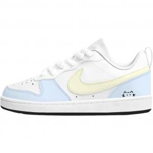 Nike Детские низкие кроссовки для скейтбординга Court Borough из синтетической кожи с противоскользящей, амортизирующей и износостойкой подошвой