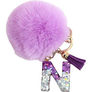 Градиентный блестящий брелок-кукла с буквами, плюшевый кулон, высота 9 см Mise