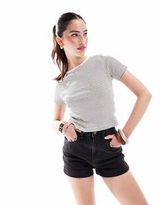 Cotton:On шорты из микро-денима с высокой посадкой черного цвета