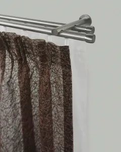 Карниз для штор GARESA "KAPPE", 2 направляющие, желаемая длина, комплект для штор, легко собирается, выдвигается, имитация нержавеющей стали 230 см, Ø16мм, цвет edelstahlfarben