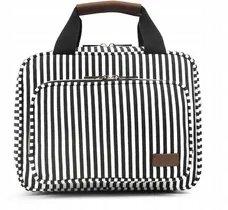 Косметичка складная с большой подвесной ручкой, черная, белая, в полоску Inna marka