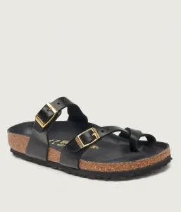 Кожаные тапочки Маяри regular fit Birkenstock, черный
