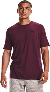 Мужская спортивная футболка Under Armour с коротким рукавом на левую грудь, Dark Maroon (602)/Black