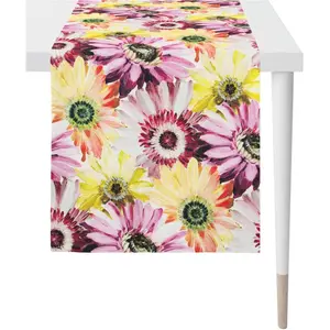 Дорожка на стол 1700 Summergarden, летний декор, лето с цифровой печатью Apelt, желтый/оранжевыйовый/розовый