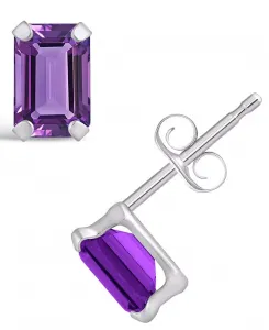 Серьги-Гвоздики с драгоценными камнями из 10-каратного белого золота Macy'S, amethyst